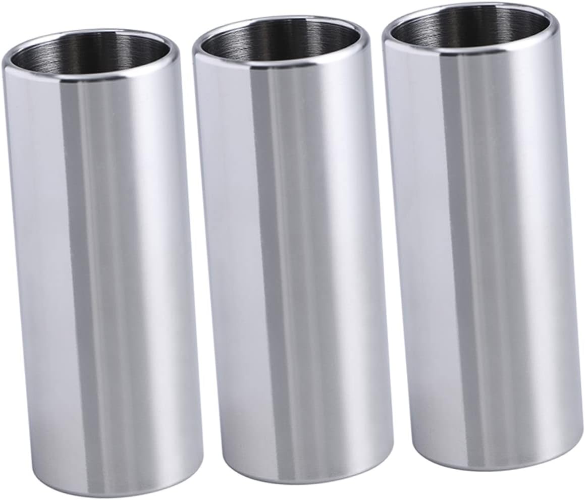 Glass Guitar Slide Medium Bottleneck for Guitar Bass 6Pcs Silver