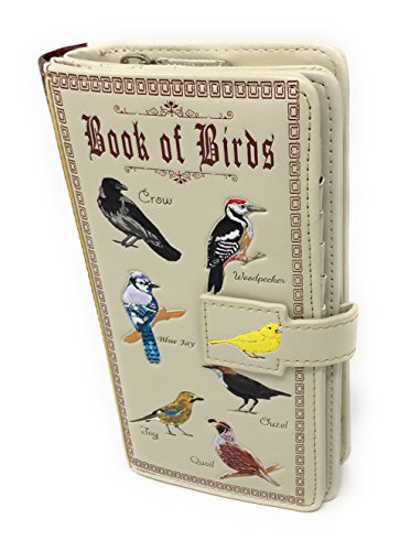 Shag Wear Book of Birds Large Bird Wallet for Women and Teen Girls Vegan Faux Leather Beige 7