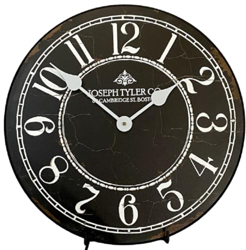Black & White Large Wall Clock | Ultra Quiet Quartz Mechanism | Hand Made in USA Beautiful Crisp Lasting Color | Comes in 8 Sizes | 18-Inch