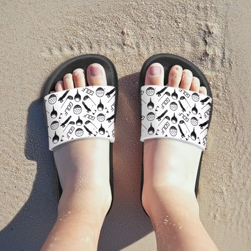 Image of Unisex Slides for Girls Boys Comfortable Slippers Slides Non-slip Shower Shoes House Fashion Thick for Indoor & Outdoor Gifts