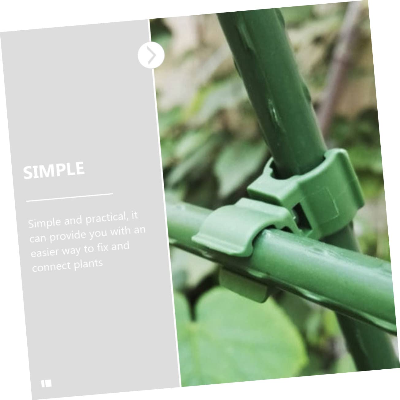 Sosoport 3 Sätze Weinstock Klettern Gitter Rankengestell Pflanzenkletterdraht Pflanzenkletterverbindung Bieger Moosstangen Haken Stake-Clip Blumen-Rattan-Schnalle Plastik Green 50 Stück * 3