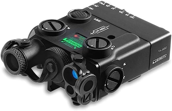 Image of Steiner eOptics DBAL-A3 Dual Beam Aiming Laser Advanced General-Purpose Multi-Function Laser Sight with Visible and IR Beams and Infrared LED Illuminator, Green Laser, Black