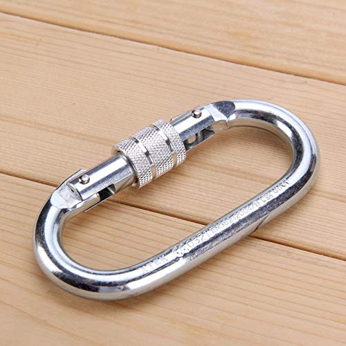 25Kn Climbing Carabiner – Uiaa Ce Rated 5620Lb – Heavy Duty Twist Locking Carabiner Clip - Industrial Strength Large Steel Oval Caribeaner - Rock Climbing Caribeener Clips For Rigging, Ropes #TOP7