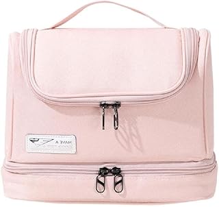 Bolsa de cosméticos de capacidade separação úmida e seca masculina feminina bolsa de mão à prova d'água portátil organizador de armazenamento durável design de separação úmida e seca material leve multifuncional uso compacto, rosa, 24x11x20cm/9.