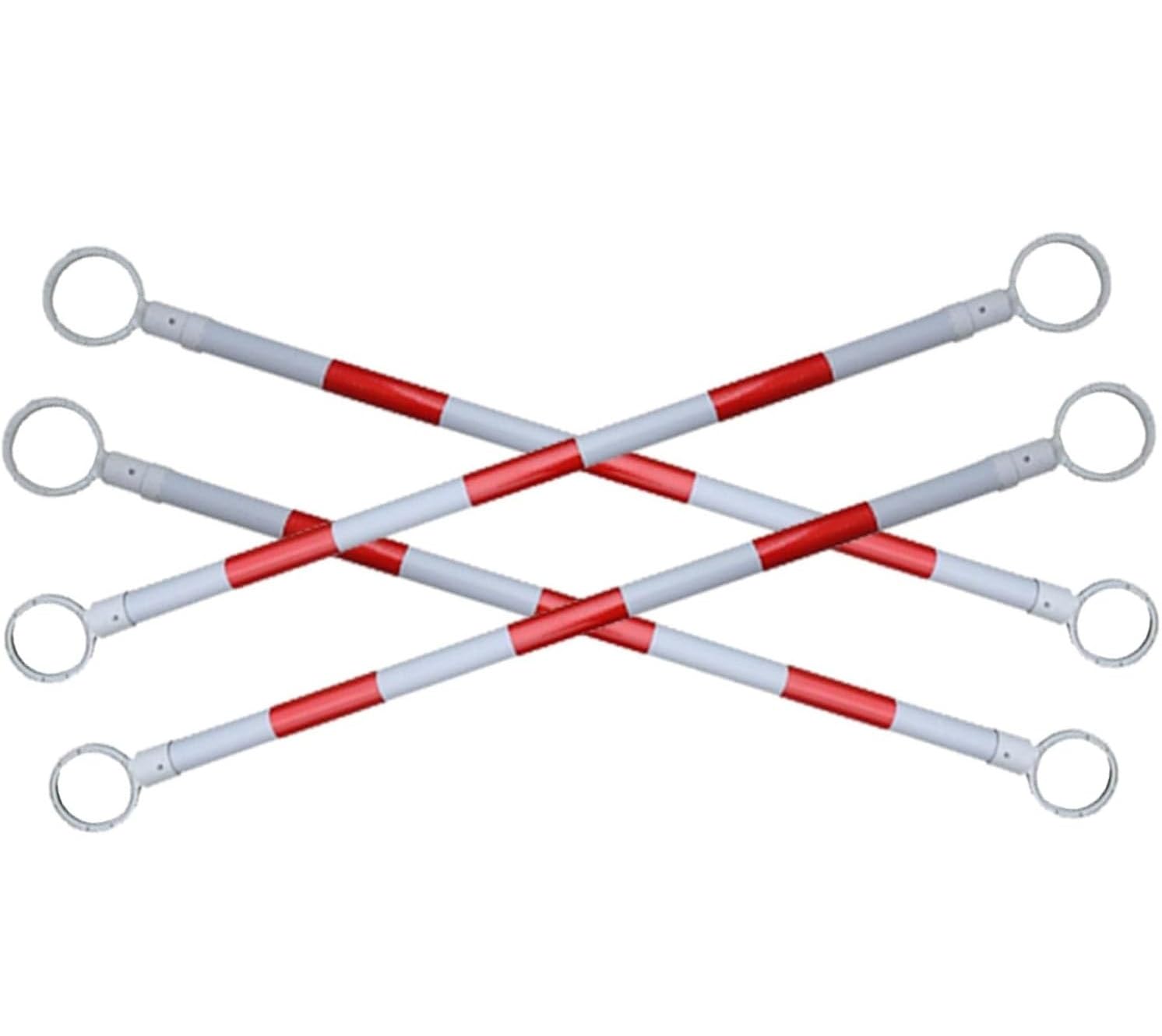 4pcs Adjustable Retractable Traffic Cones - 3.9' to 6.5' Safety Barriers for Road Repairs Training Games and Event Management (Red-White)