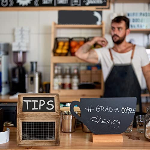 Donation Box Wood Tip Box With Lock Wood Tip Jar Comment Box With Chalkboard Sign Voting Box Ballot Brown Wooden Lockable Collection For Tip Jars For Restaurant #TOP5