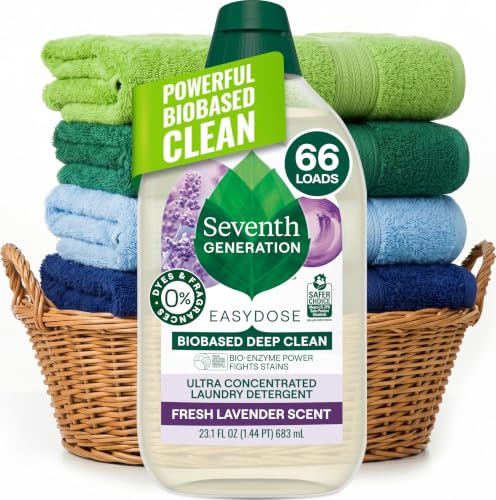 Seventh Generation EasyDose Laundry Detergent Fresh Lavender Ultra Concentrated Washing Detergent 23 oz