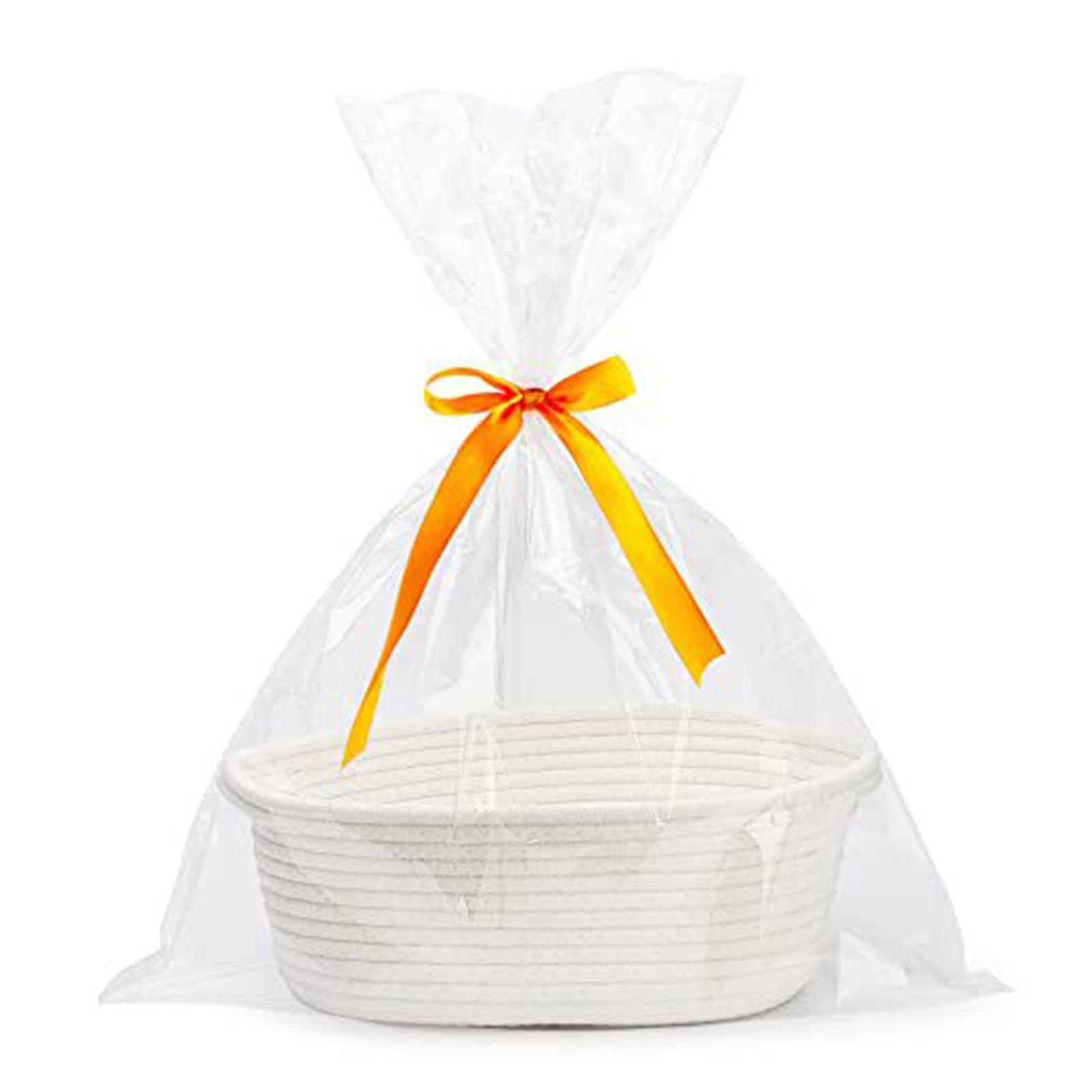 MICFENY Handwoven Cotton Storage Basket Practical Woven Storage Handheld Baskets For Students And Homemakers