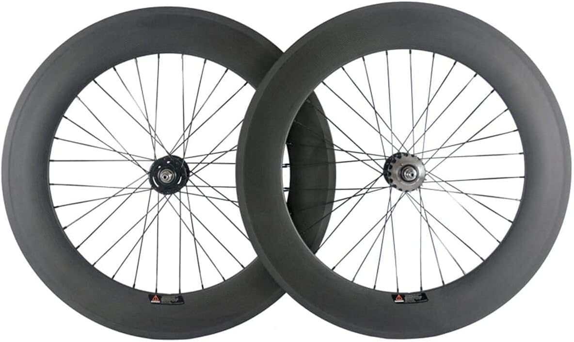 Hulk-sports Carbon Fixed Gear Wheelset 700c Rim Single Speed Bike/Fixie Bicycle Front & Rear Wheel Set Clincher Type 88mm Depth 23mm Width Track Bike Wheelset : Sports & Outdoors