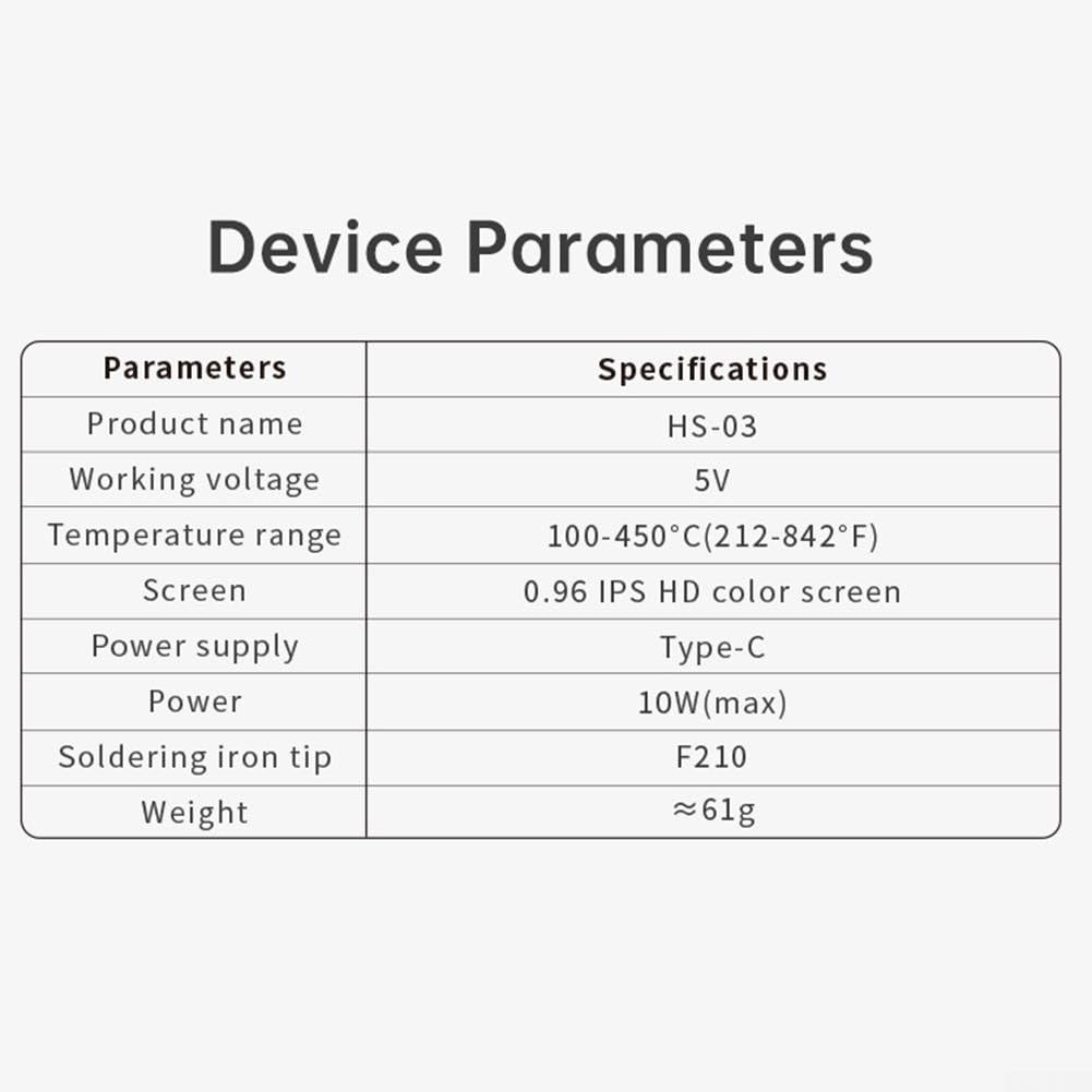 Soldador inalámbrico de temperatura constante HS-03, carga tipo C de 10 W con batería de 2600 mAh, kit de soldadura portátil de calentamiento rápido de 100-450 C para mantenimiento