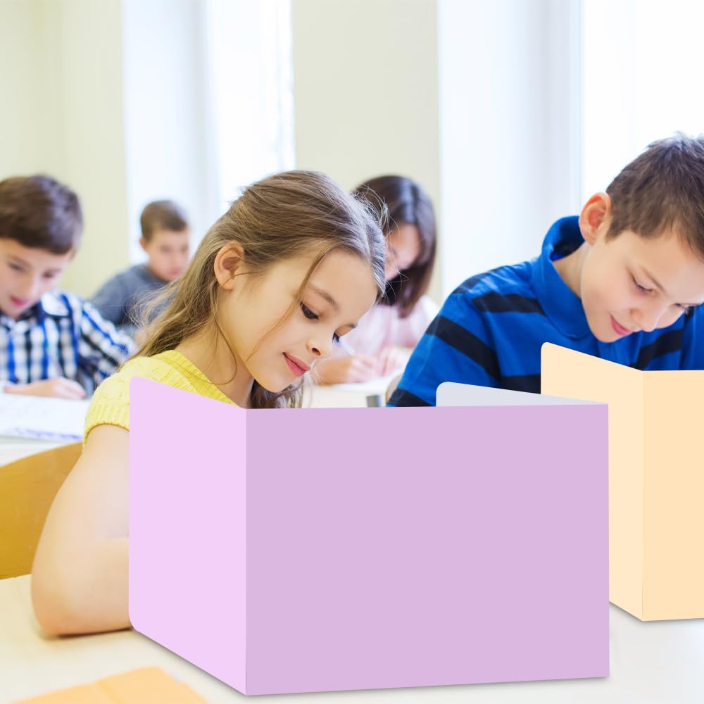 15 Stück Schreibtisch Trennwand Schule Tragbare Sichtschutz Lernbüro U-förmiger Trennwände Grundschule Macaron-Farbe für Klassenzimmer BüRo Bibliothek 40x30x30cm