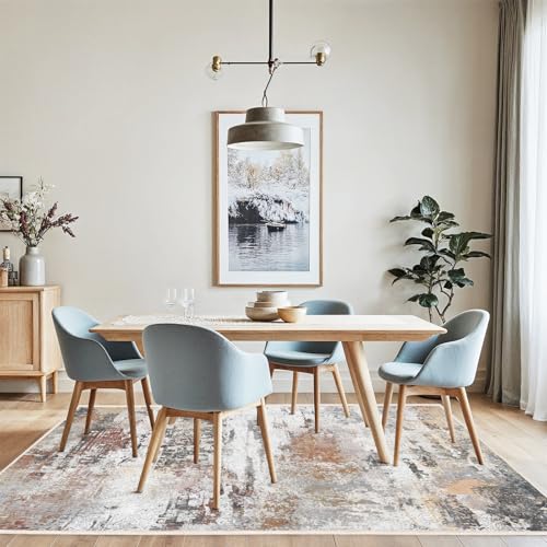 Chicnix Teppich Wohnzimmer Kurzflor, Schlafzimmerteppich Waschbar rutschfest Weich, Moderner Abstraktem Teppich 140x200 für Schlafzimmer… – Ansicht 3