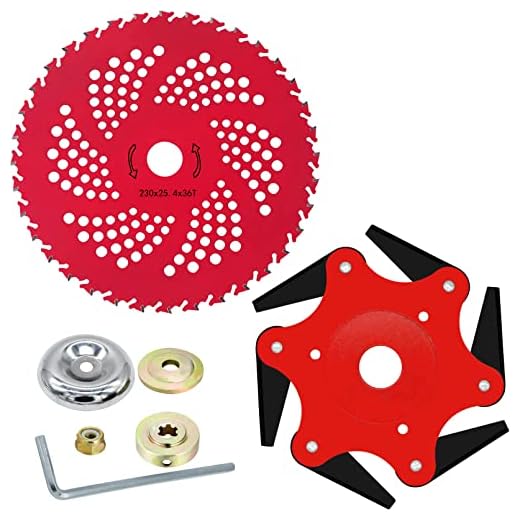 CZS 6 Steel Razors Trimmer Head & 36 Teeth Brush Cutter Blade for Weedeater, 65Mn Weed Eater Blades, Weed Eater Head with Adapter Kit for Brush Cutter, Trimmer, Weed Eater