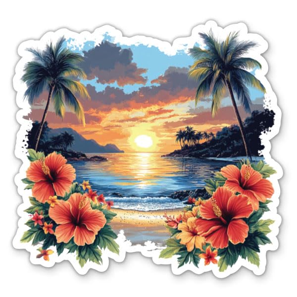 Beach Sunset Sticker - 3