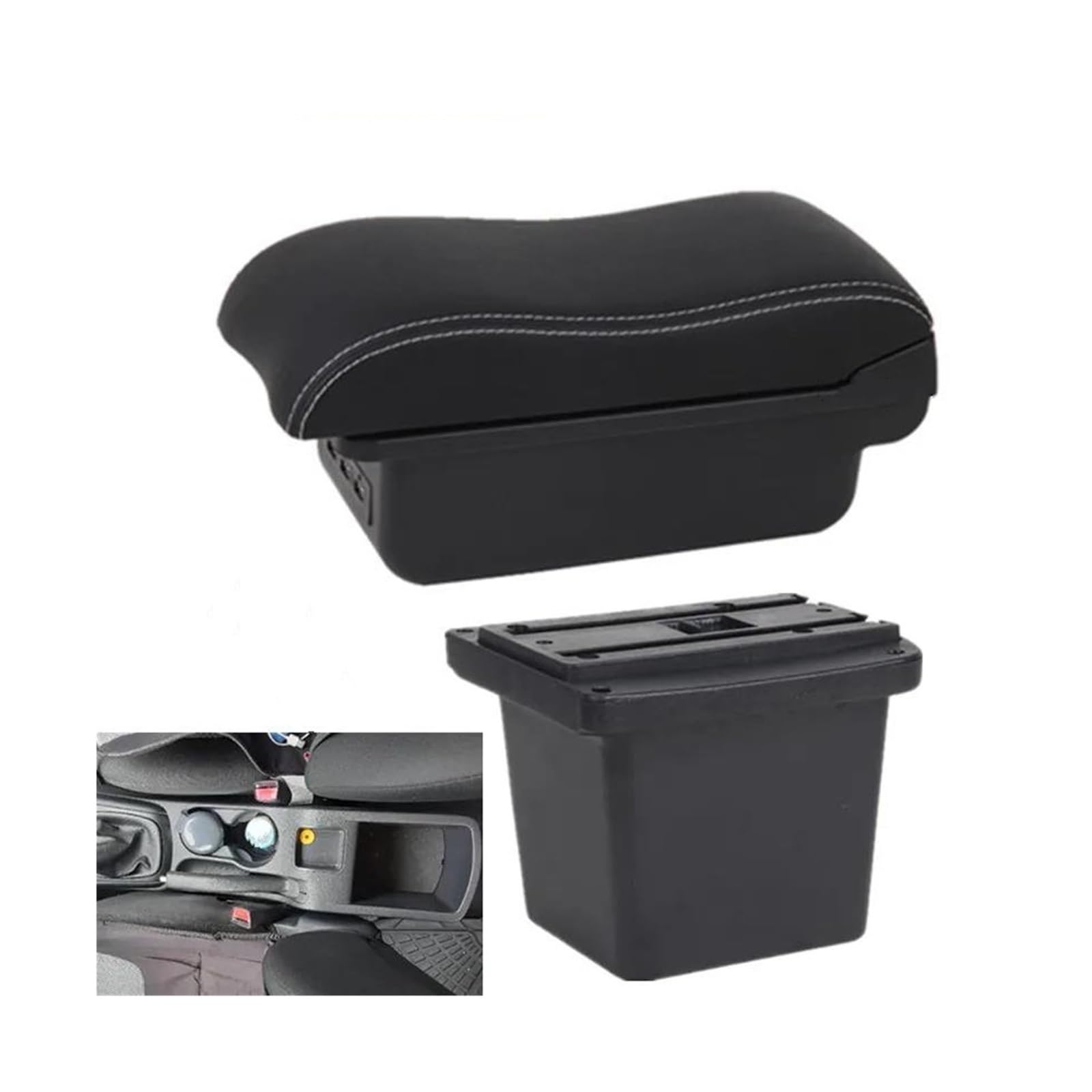 RESPUNEKBAH Storage Box For Hyundai I30 For Elantra For Touring For I30 FD For I30cw 07-11 Car Armrest Car Accessories Armrest Box(B3 white line 3USB)