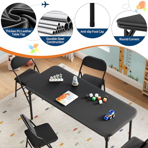 GAOMON 5 Piece Set Folding Table and Chairs Set for Boys and Girls by GAOMON - Used condition - Image 6