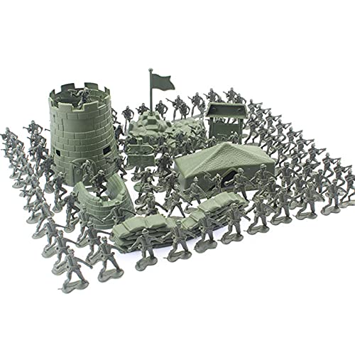 Wendysy Army Toys 100 Pcs Military Men Toy Soldiers Army Men Toy Soldier Action Figures Military Soldier Playset Army War Soldier Playset with Accessories for Kids Boys