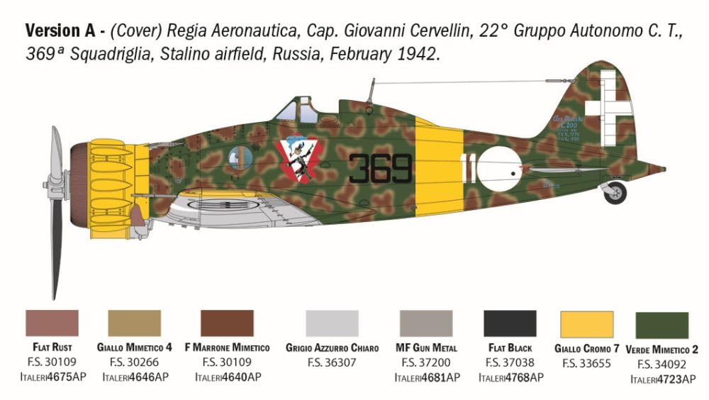 Italeri 2516 Macchi MC.200 Saetta, scala 1:32, Plastic Model Kit/Modello in plastica da montare