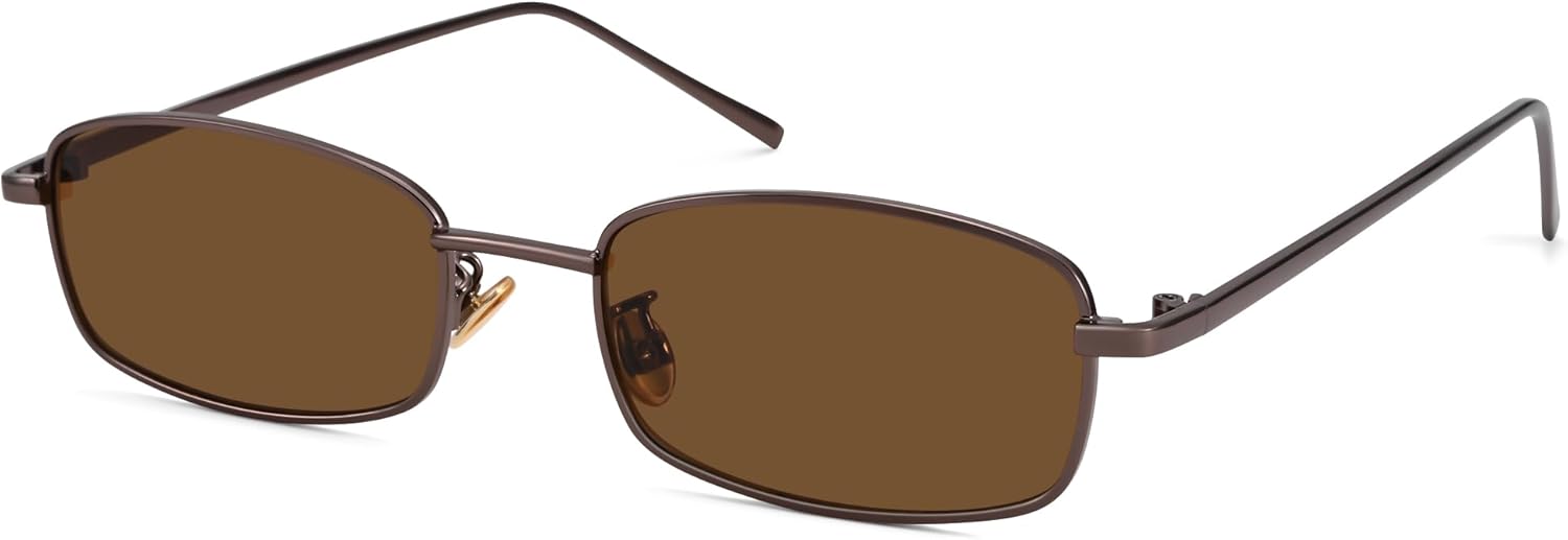 Y2k Rectangle Sunglasses for Women Men - Retro 80s 90s Narrow Oval Shades