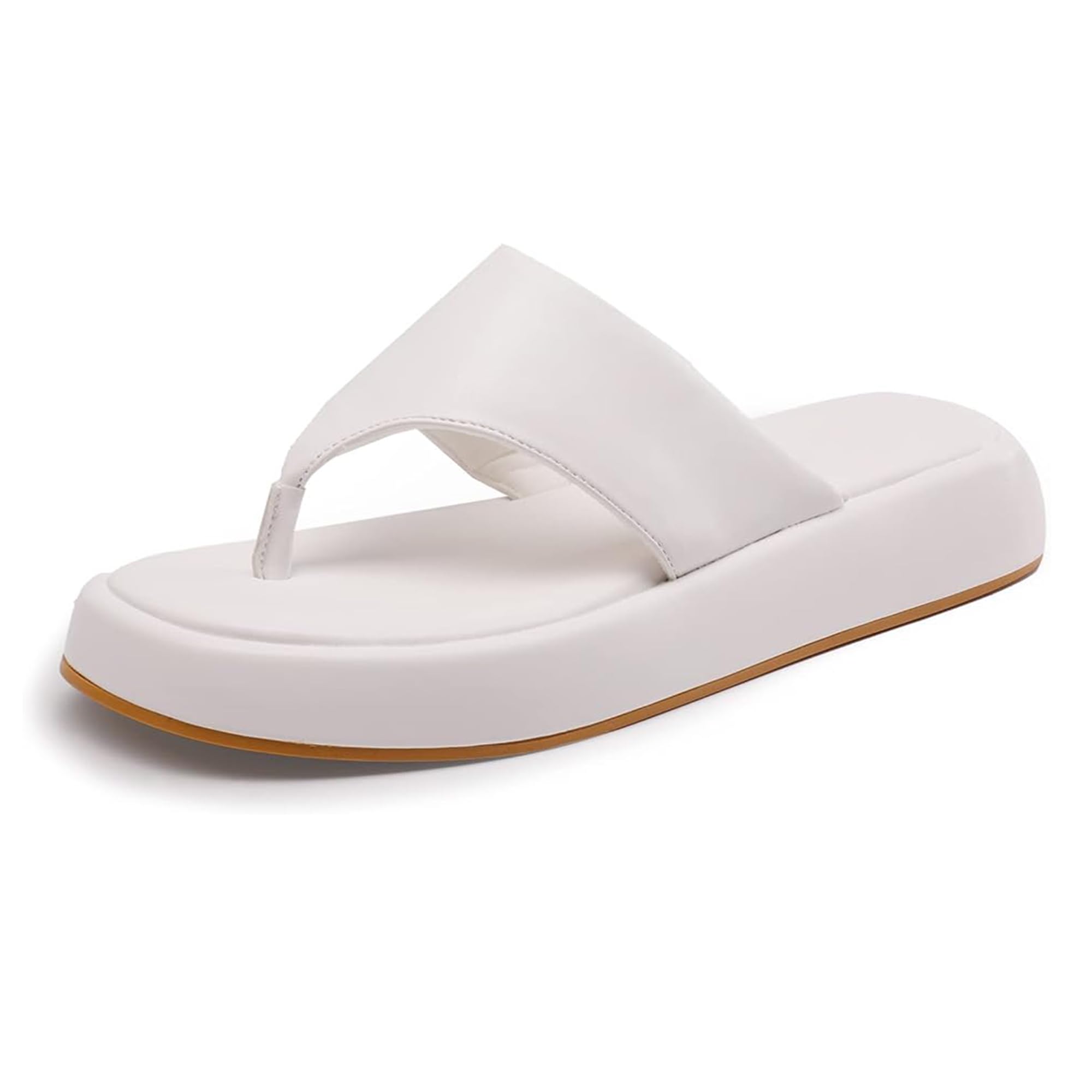 JM LOOKS White Platform Wedges Solid Heels Thong Sandals (B0CHPD38NG) Amazon Price History, Amazon Price Tracker
