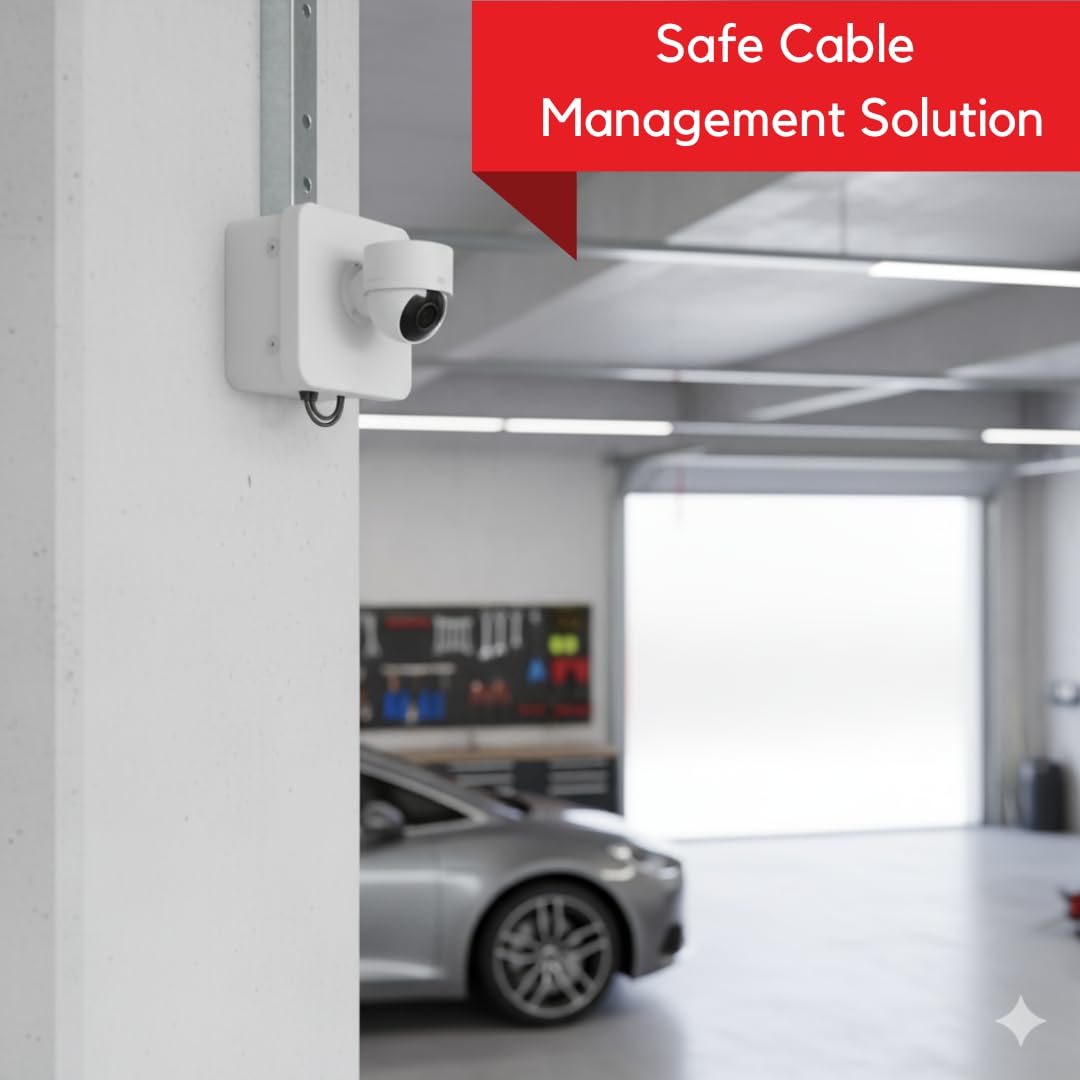 Hi-Plasst 2 Pieces of PVC CCTV Camera Junction Box 5x5 Inch – White Weatherproof Camera Box for Outdoor Use, Wall Mount CCTV Camera Box, Durable PVC Electrical Enclosure — Amazon image 6