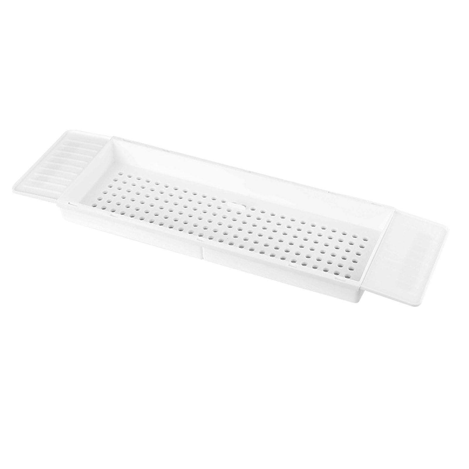 Bandeja de Bañera Extensible con Diseño Antideslizante para Baños Relajantes, Soporte de Plástico para Caddy de Bañera 1 Unidad (Blanco)