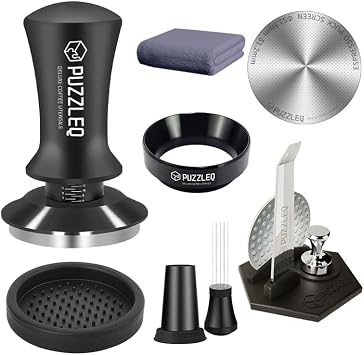 54mm Espresso Accessories Kit, Spring Loaded Calibrated Tamper,mat,WDT Tool,Dosing Funnel,Puck Screen kit,Basket Removal Tool ,Cleaning ClothSet,Fits 54mm Breville Espresso Coffee Machines 54MM