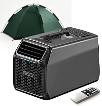 6000 BTU Portable Tent Air Conditioner for Camping. Suitable for tents, RVs, trucks, fishing spots, small rooms and pet areas. Great for road trips, Camping and Parking cooling Use