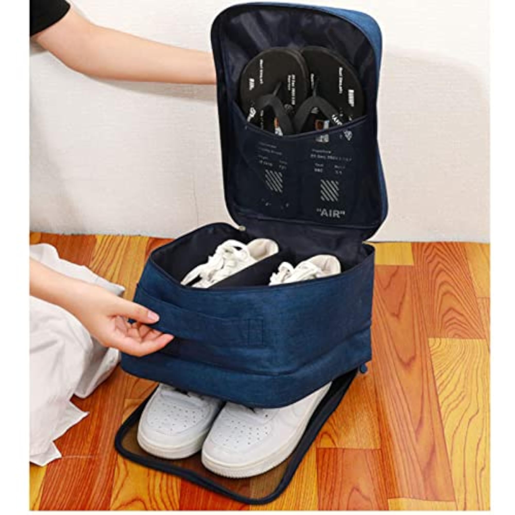 Waterproof 3-Layer Travel Shoe Bag, Portable for Daily Use