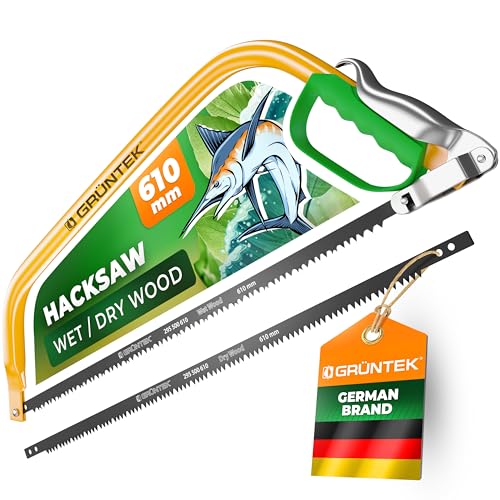 Grüntek Marlin Bow and Hacksaw 610 mm Aggressive Cut Comfort Hand Saw Garden