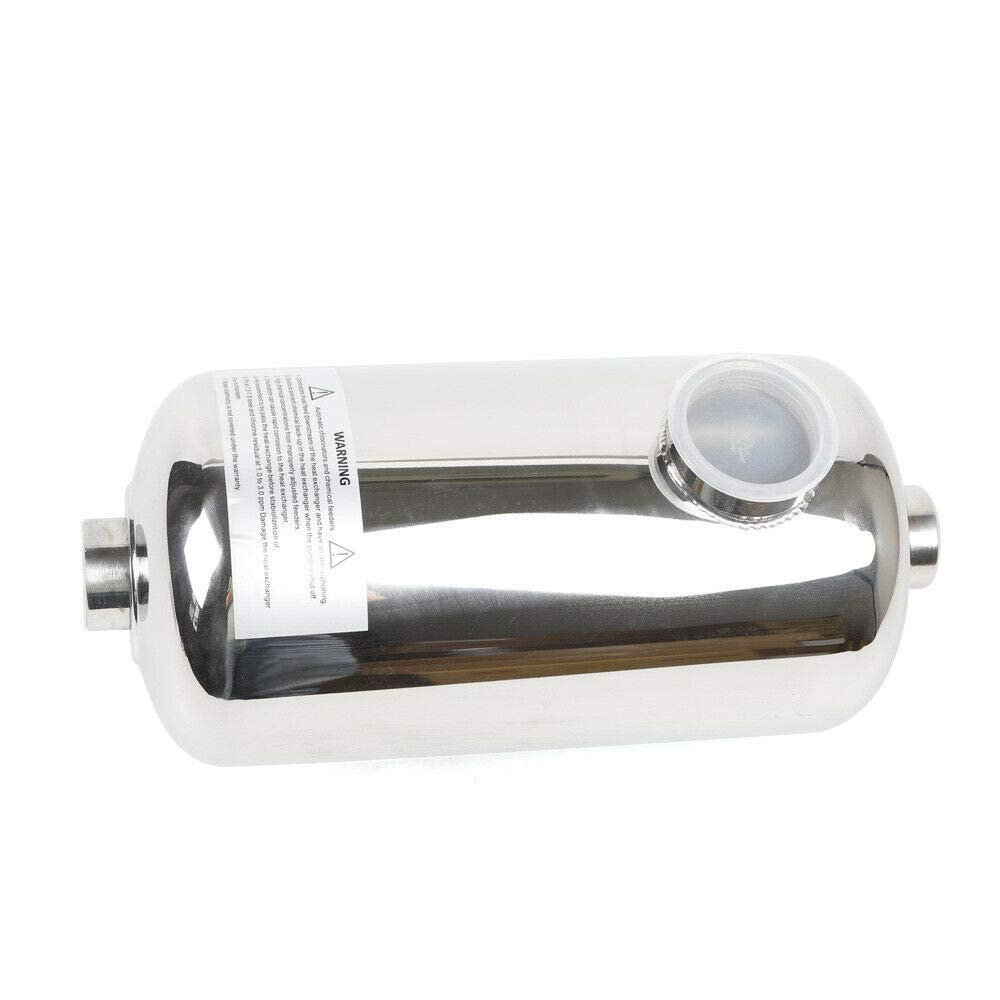 RANZIX - Scambiatore di calore per piscina in acciaio inox (292 x 134 mm (lunghezza x diametro), 28 kW