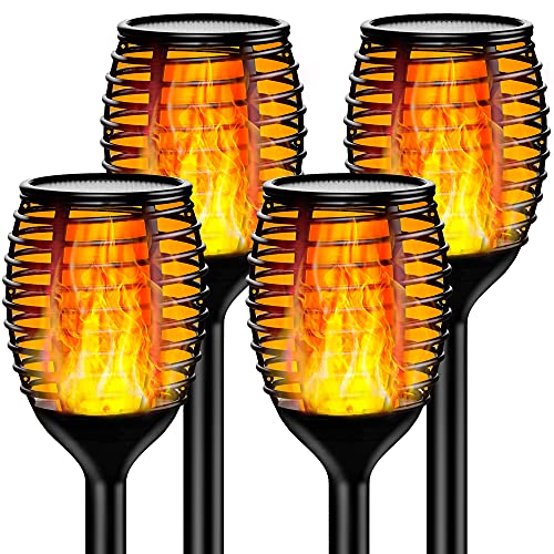 InnoGear Solar Torch Lights, 96 LED Solar Flame Torch Lights Outdoor Waterproof Wireless Light Auto On/Off for Patio, Driveway, Garden, Path and Yard, Pack of 4