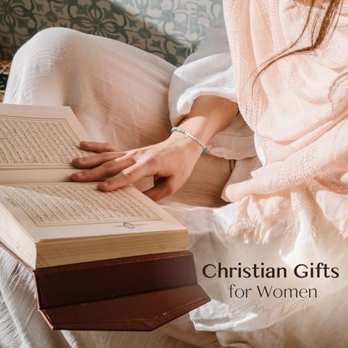 Christian Inspirational Bracelet Gifts for Women: Baptism Graduation Easter Christmas Day Gifts for Daughter Sister in Christ Friend Niece Bestie - Healing Natural Stone Religious Cross Bracelet2