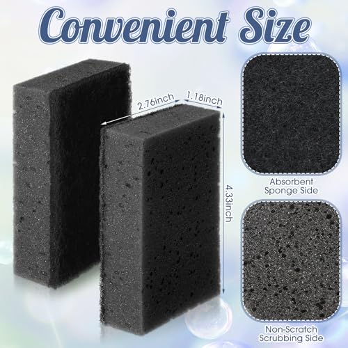 Image of Tioncy 24 Pcs Black Kitchen Sponge Non-Scratch Scrub Washing Dishes Sponge Bulk Multi Use Dual Sided Scrub for Kitchen Bathroom, Household Cleaning