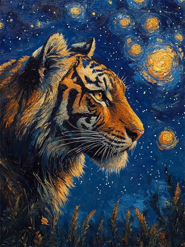 Pintar por números tigre el regalo original de manualidades para cumpleaños y fiestas