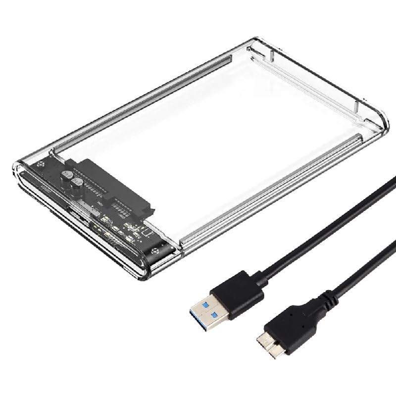 Sh. Caja de disco duro de 2.5 pulgadas, USB 3.0 externo a SATA SSD HDD Caddy, compatible con UASP de 5 Gbps, funda de disco duro externo portátil para SATA SSD HDD de 2.5 pulgadas, compatible con
