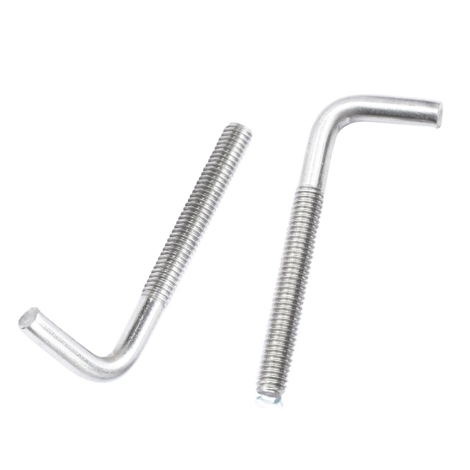 CIGPKLO L Shaped Hooks Screw 1-10pcs M4 M5 M6 M8 M10 M12 L Shaped Right Angle Bolt Screws Stainless Steel Anchor Bend Screw(M4x33mm 10pcs)