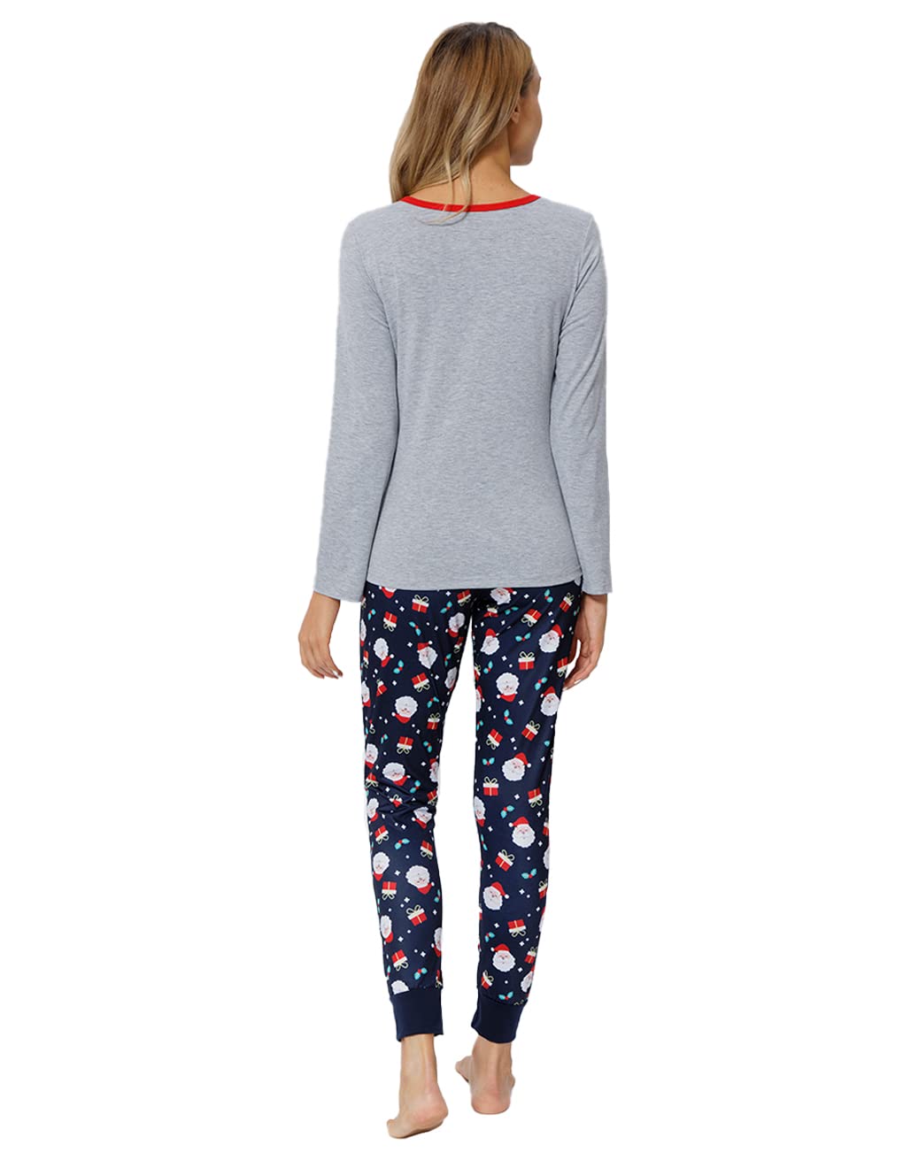 MyFav Family Matching Christmas Pyjamas Set Xmas Pjs Sleepwear Long Sleeve Nightwear for Womens Mens Girls Boys Kids