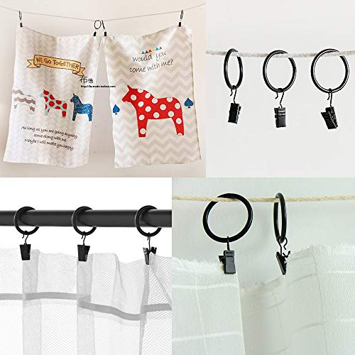 Magnolian 100 Pack Party Light Hanger Hanging Clamp Hooks Metal Hanger Clips Shower Curtain Rings Multifunctional Clip Hooks For String Lights Party Supplies Outdoor Activities, Black #TOP3