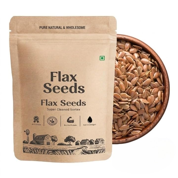 ORGANICS Flax Seeds 200GM | Natural Raw Flax seeds for Eating High Dietary Fiber Alsi Seeds Rich in Magnesium.