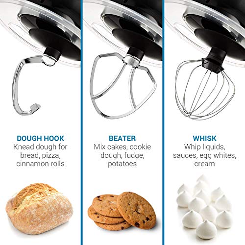 Sensio-Home-2-in-1-Food-Processor-Blender-Stand-Mixer-Machine-1300W-Electric-Motor-Dough-Hook-Whisk-Beater-Splash-Guard-6-Speed-45-Litre-Stainless-Steel-Mixing-Bowl-15L-Glass-Jug-Red