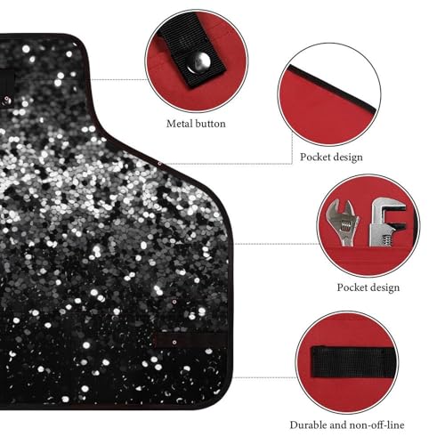 Delantal de trabajo impermeable con 8 bolsillos negro y blanco miniatura 3