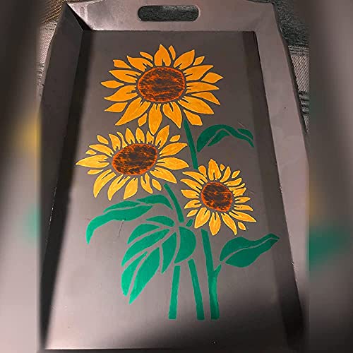 Dly Lifestyle Large Sunflower Stencil (12X15 Inches) - Reusable Sun Flower Stencils For Painting On Wood, Canvas, Paper, Fabric, Wall, Furniture - Diy Template For Art And Crafts #TOP4