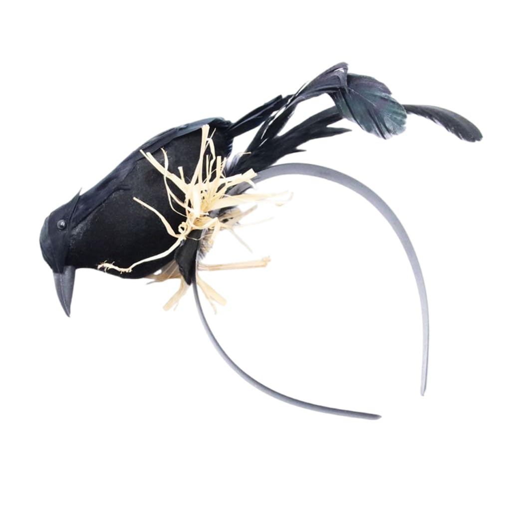 QUEENYARD Halloween Headbands, Halloween Crow Headbands Festival Atmospheres Headdress Durability Headpiece for Costume Parties