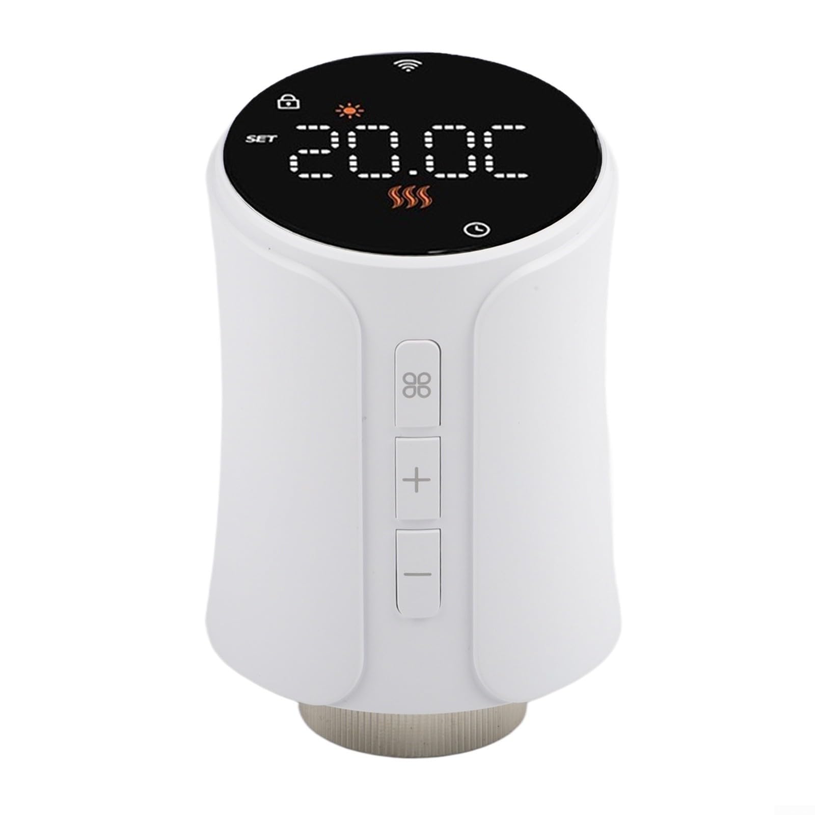 Válvula termostática inteligente de plástico para radiador, diseño blanco