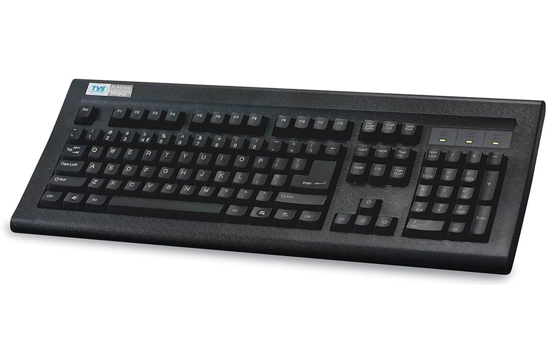 TVS ELECTRONICS Platina Wireless Mechanical Keyboard | Adjustable Tilt Legs| Laser-Etched Key Caps| LED Indicators| 50M Keystroke Life| 10M Range| Auto Sleep Mode| Rupee Symbol|1-Year Warranty | Black