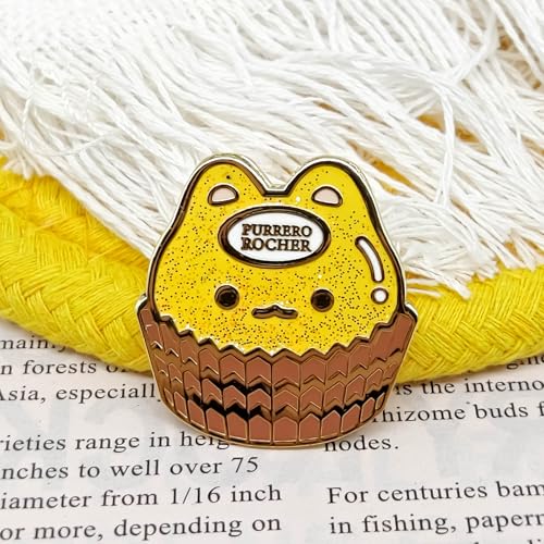 Cute Cat Chocolate Badge Pin - Cooperation Series - Enamel Lapel Pin - Plated Badge for Clothing, Bags, and Lanyards3
