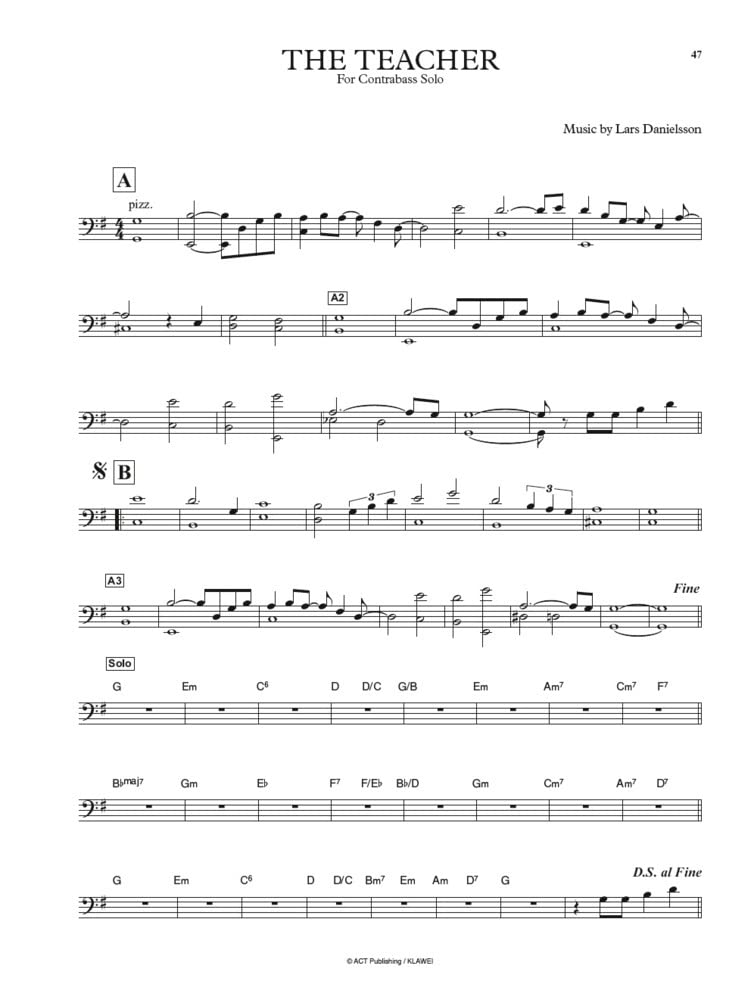 Lars danielsson: 20 impromptus for piano & 1 solo piece for contrabass