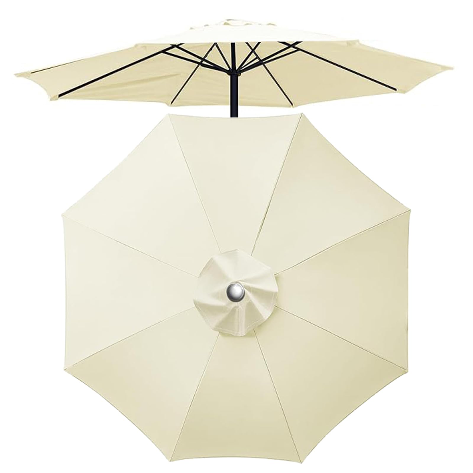 Générique Toile de Remplacement pour Parasol 2.7/3/4M Toile pour Parasol a 6/8 Baleines Housse de Remplacement de Jardin Terrasse Ou Plage