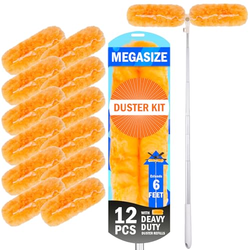 6ft-Extendable-Duster-Kit-12-Refills-for-Swiffer-Duster-with-Extension-Pole 6ft Extendable Duster Kit 12 Refills for Swiffer Duster with Extension Pole - Image 1